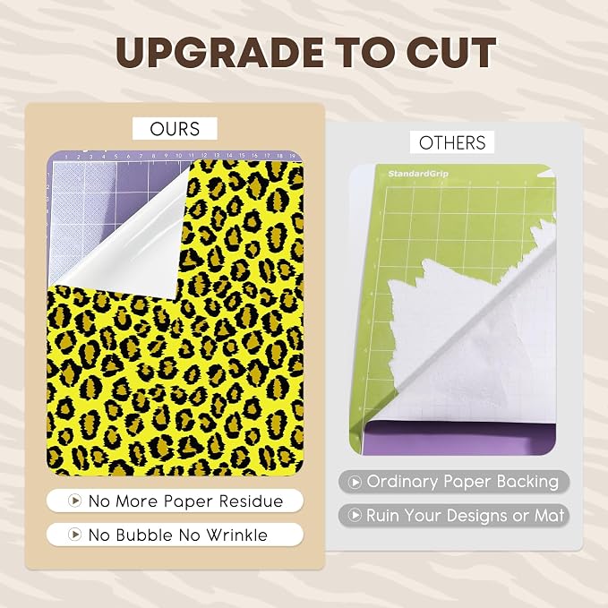 Tintnut Yellow Leopard Permanent Vinyl Spots Adhesive Vinyl 8 Pcs 12x10in |