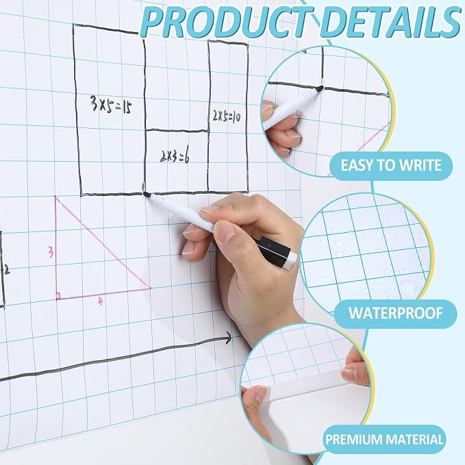 Qyeahkj Blue Checked Bulletin Board Paper Roll Blue White Bulletin Board