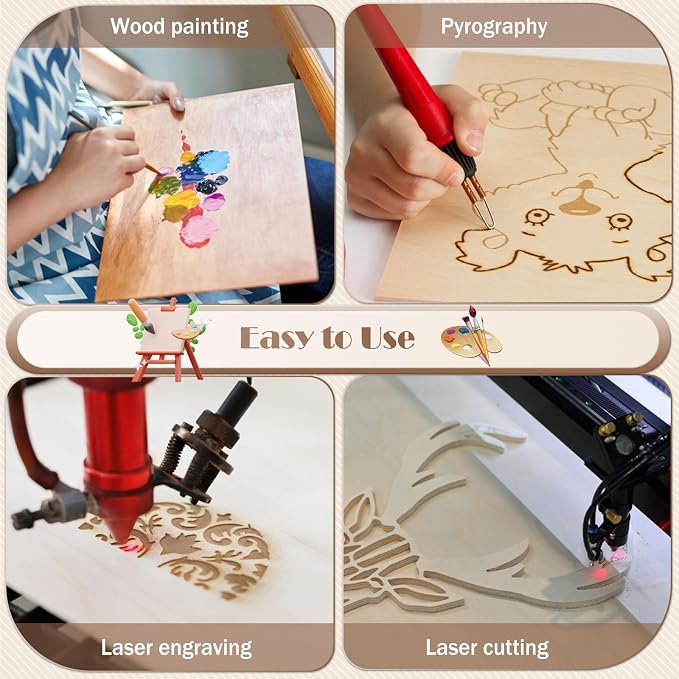 MoDooris 24 Pcs Basswood Sheets