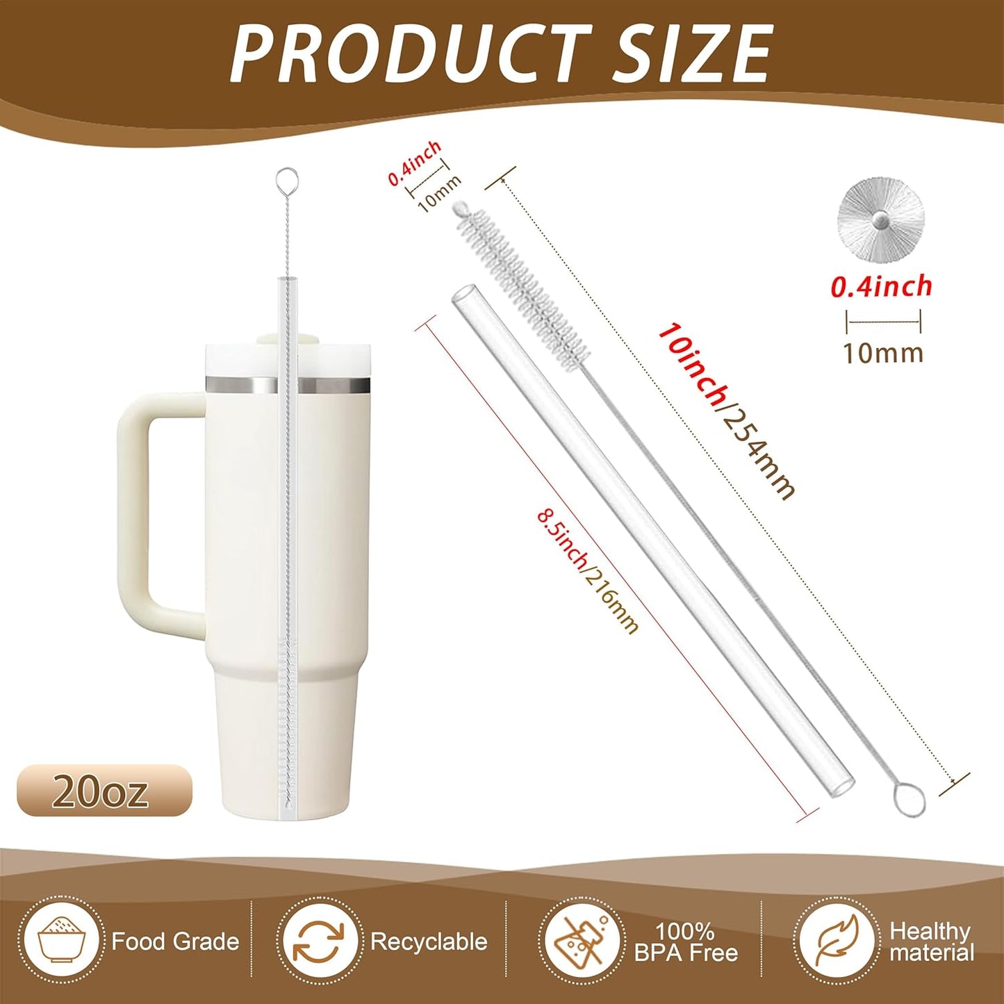 Straw Cleaner for Baby Bottles,Stanley Straw Cleaner Brush for 20/30/40oz Stanley Mugs,Straw Cleaner Brush with Bushy Bristles,Straw Brush Cleaner for Various Straws and Hummingbird Feeders(3 Pack).