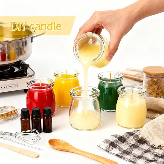 3.4 oz Small Glass Jar with Cork Lids, Pudding Yogurt Jar
