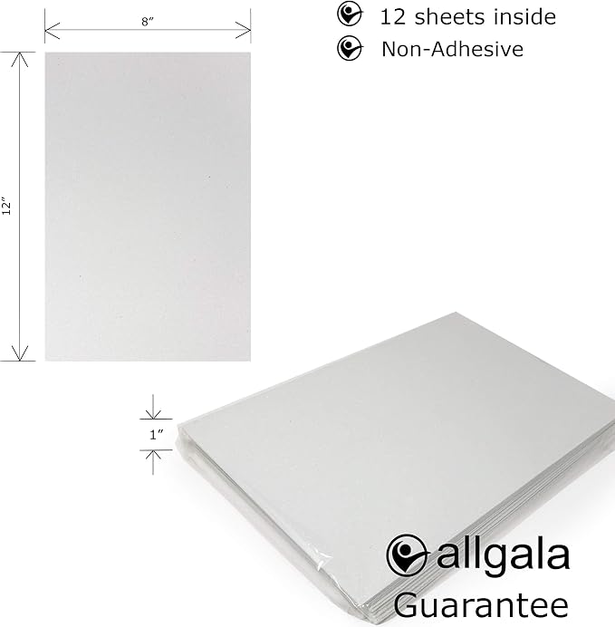 Allgala 12 Pack Glitter EVA Foam Paper 8 x 12inch Sheets-White-Perfect