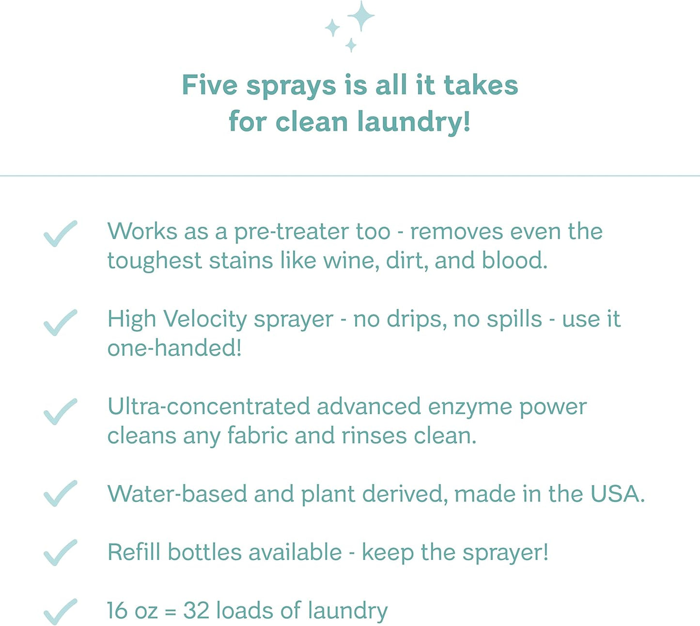 Clean Mama Laundry Detergent Spray & Pre-Treater - Natural Laundry Detergent Soap for Sensitive Skin - Eco-Friendly, HE Compatible - Clean Laundry Scent - 32+ Loads of Laundry, 16 oz