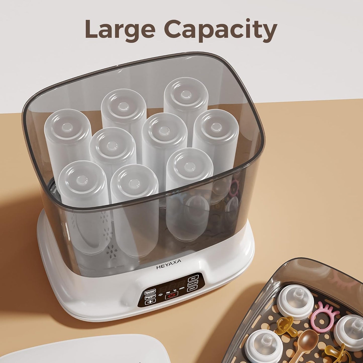 Bottle Steri-lizer and Dryer, Electric Steamer and Dryer for All Bottles, Parts & Baby Essentials, 10 Bottles Large Capacity, Touch Screen and Auto-Off