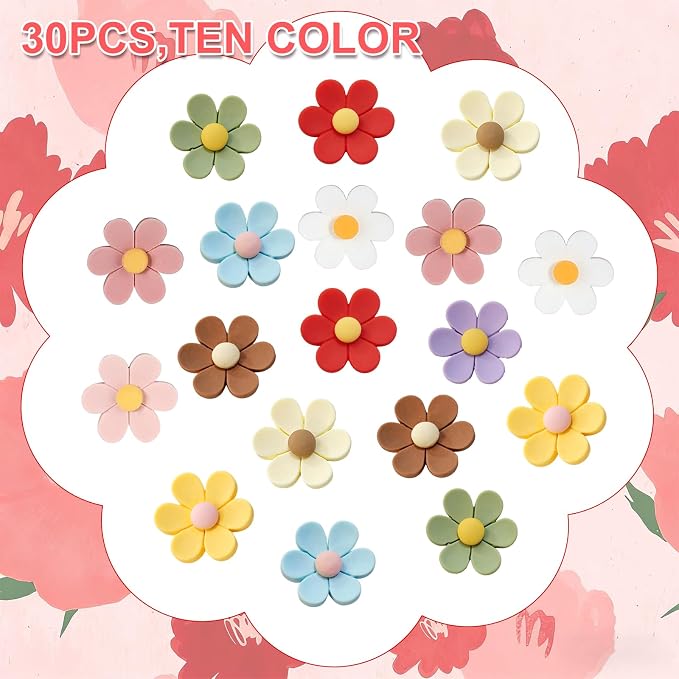 30PCS Cute Push Pins, Bulletin Board Pins, Bulletin Board Decorations, Flower