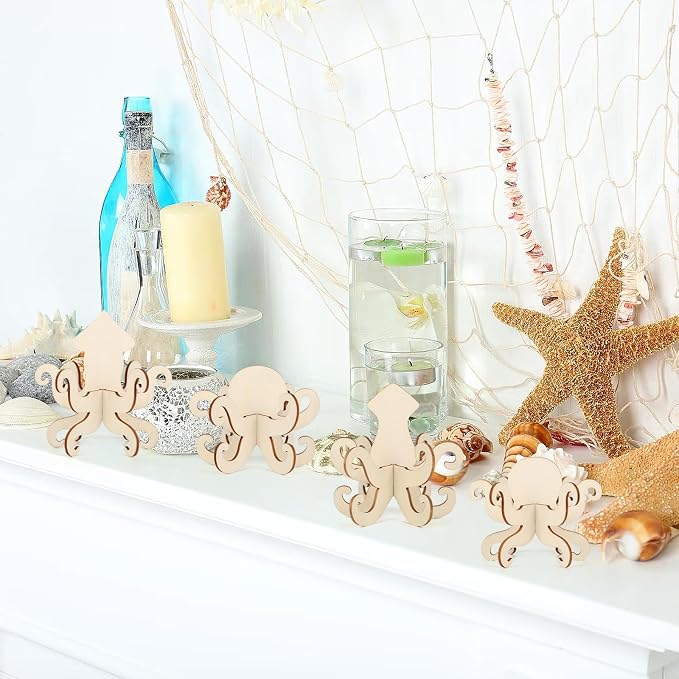 COCHIE DIY 3D Summer Ocean Wood Crafts to Paint
