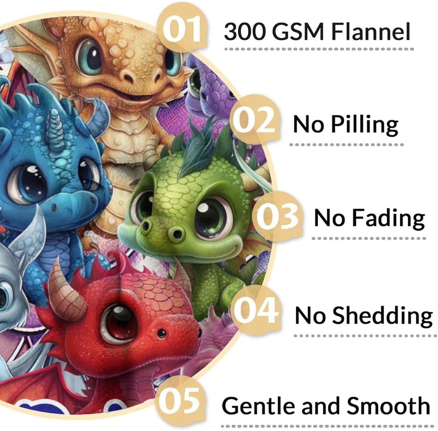 Custom Dragon Blanket Gifts with Name - 30x40 Inches Funny Throw Blanket for Babies, Kids, Boys & Girls - Colorful Soft Fuzzy Blankets for Couch, Sofa & Bed