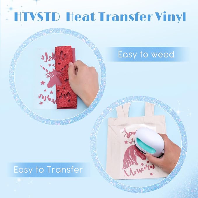 HTVSTD Glitter HTV Heat Transfer Vinyl 12 Sheets 12×10in Iron on Vinyl |