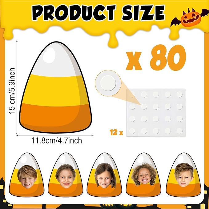 gisgfim 80Pcs Halloween Candy Corn Cutouts Halloween Party Decorations Bulletin