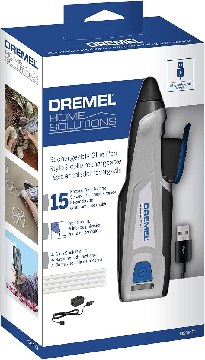 Dremel HSGP-01 4V Cordless USB Rechargeable Hot Glue Pen Glue Gun, Fast