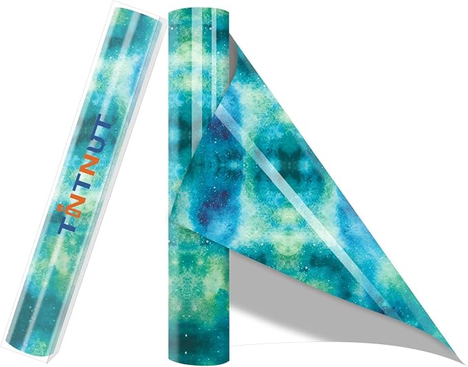 Tintnut Green Galaxy Glow in the Dark HTV Vinyl, stretch washable, suitable