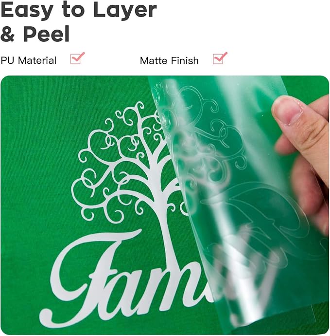 Dysania Silver Heat Transfer Vinyl, 10 Pack 12 x 12in Silver HTV Vinyl | Iron