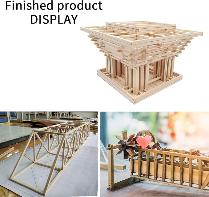 750 Pcs Balsa Wood Sticks 1/8 x 1/8 x 12 Inch balsa Wood Strips Hardwood Square