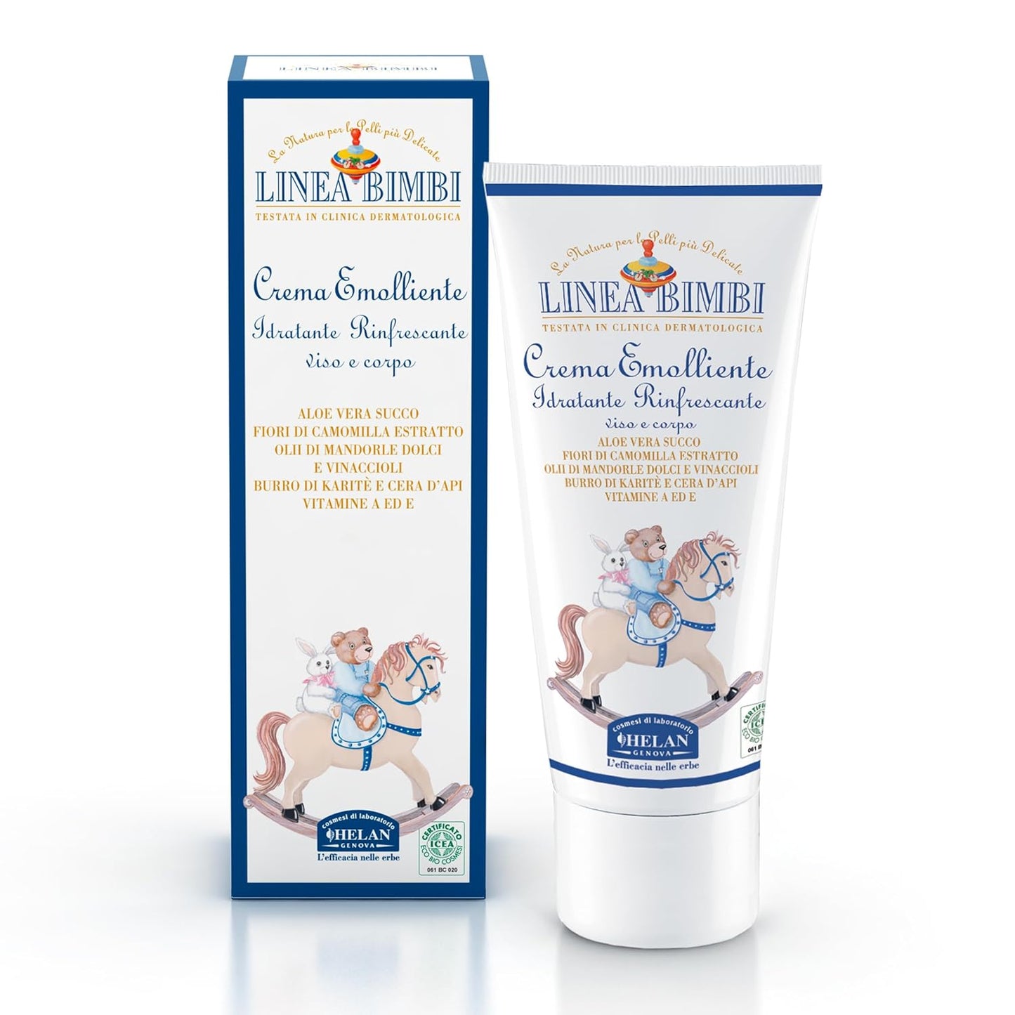 Helan Linea Bimbi- Soothing Baby Lotion for Face & Body with Vitamin E, Aloe Vera & Beeswax, Moisturizing & Refreshing Baby Cream for Delicate Skin, Baby Essentials for Newborn, Made in Italy 100fl oz