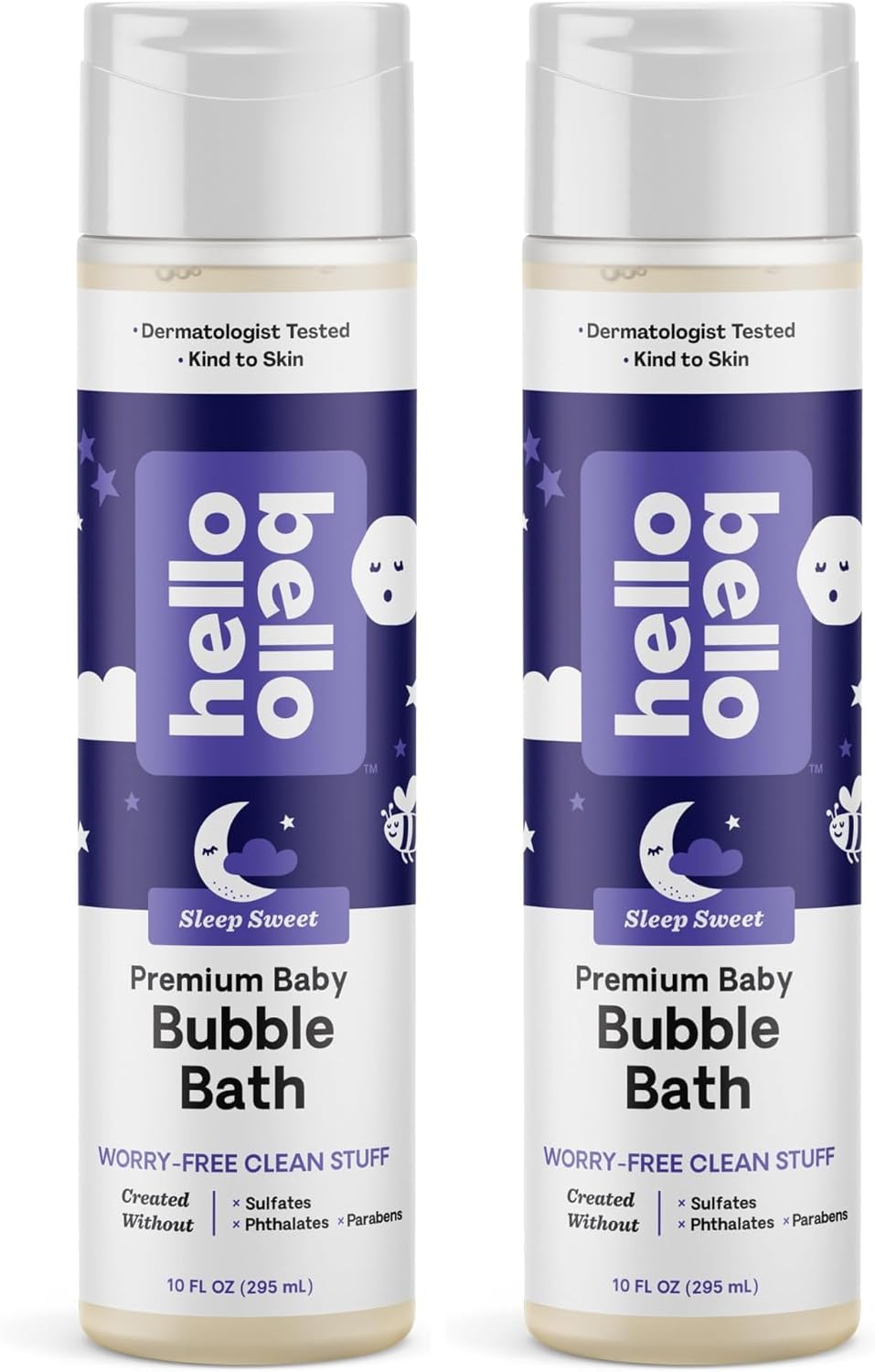 Hello Bello Nighttime Bubble Bath - Gentle Hypoallergenic Formula for Babies and Kids - Vegan and Cruelty-Free - Sleep Sweet Scented - 10 fl oz (Pack of 2)