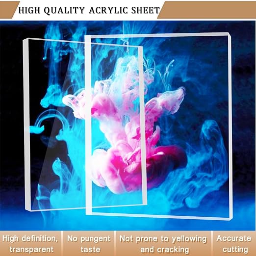 Clear Acrylic Sheet Plexiglass, 1/4" Thick Cast Acrylic Glass Sheet, Plexiglass