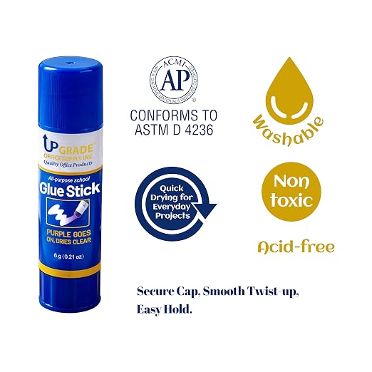 Upgrade Office Supply Glue Sticks, Washable Non Toxic,