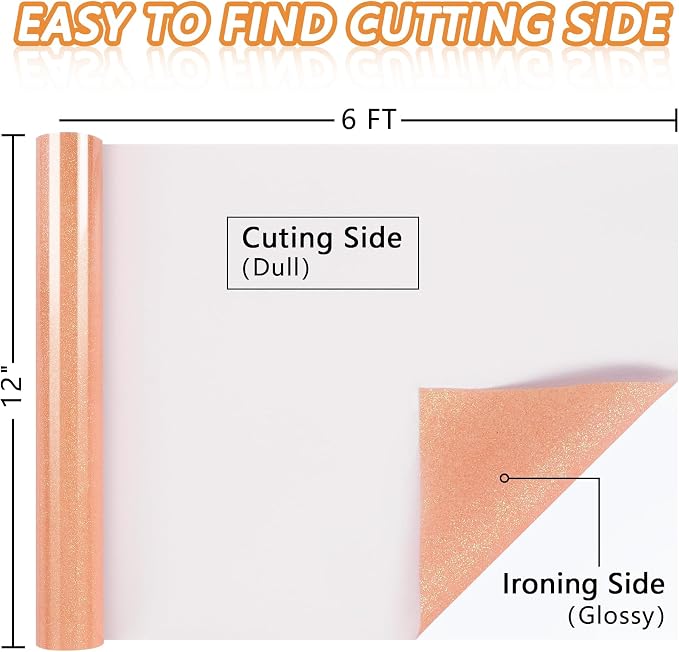TORC Blush Glitter HTV Blush Heat Transfer Vinyl HTV Rolls