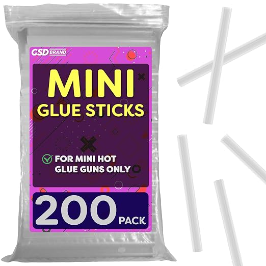 200 Pack Bulk Mini Hot Glue Sticks