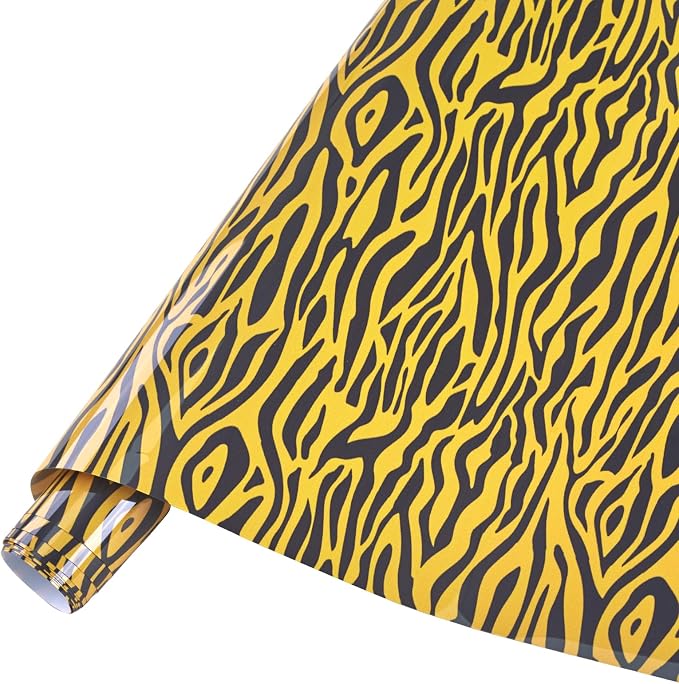 Tintnut Brown Tiger Heat Transfer Vinyl Roll, easy cut & weed, stretch washable