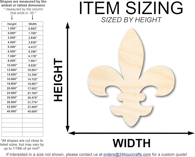 Unfinished Wood Fleur di Lis Shape | Saint's Football | France | DIY Craft