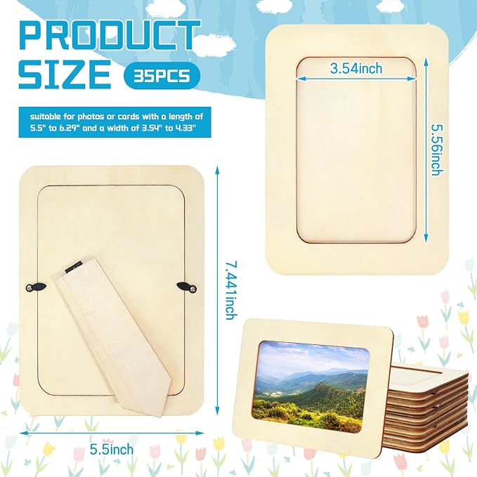 VOKOY 35 Pack Wooden Picture Frames