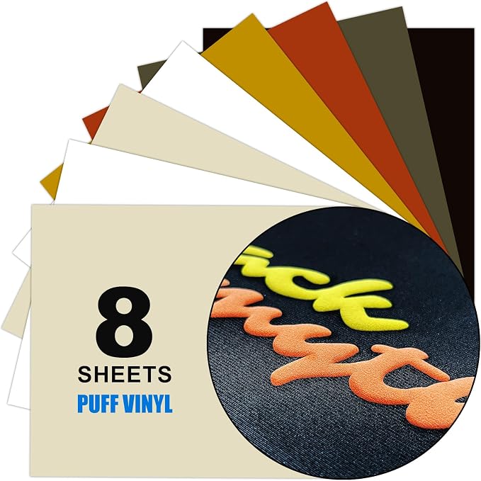 Skin-Coloured 3D Puff Heat Transfer Film, 8 Sheets Per Pack, Each Sheet