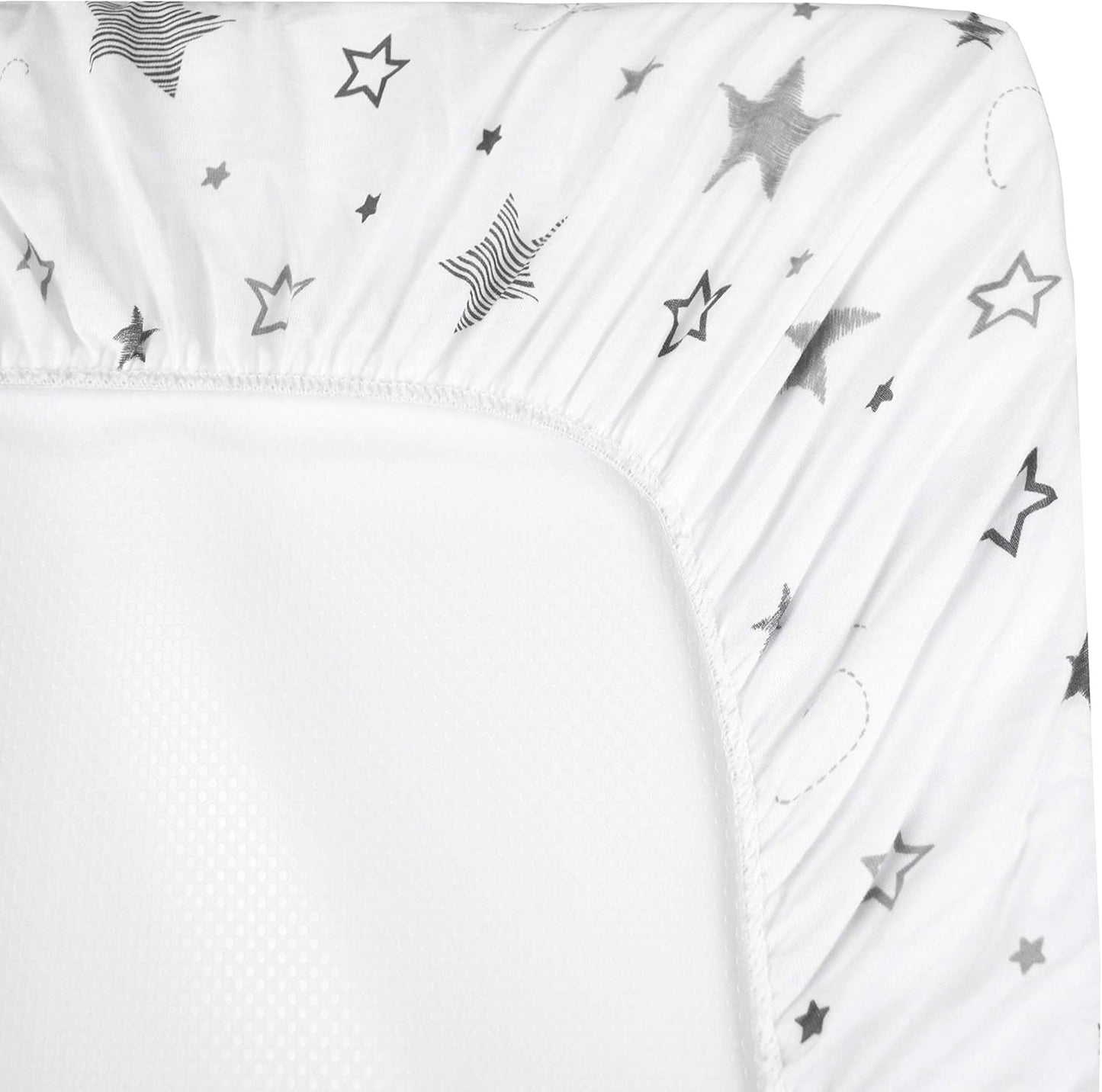 American Baby Company 100% Natural Cotton Fitted Cradle/Bassinet Sheet 36" x 18" - Soft, Breathable & Hypoallergenic Bed Sheet, Super Stars, Neutral for Boys & Girls