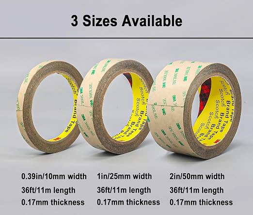 P7yaumy 300LSE Double Sided Tape 0.39in x 36ft, Removable Heavy Duty Tape |