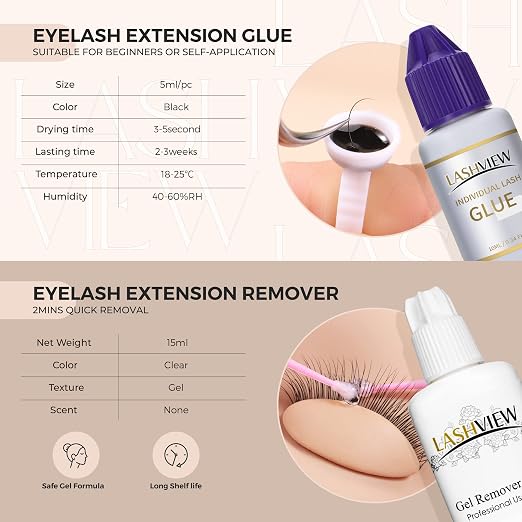 LASHVIEW Lash Kit for Beginners 338pcs Lash Extension Kit Professional