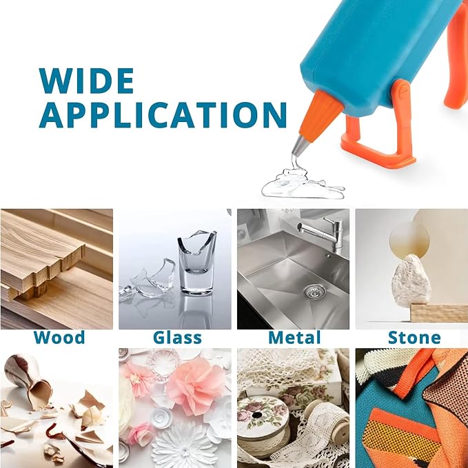 Tilswall Hot Glue Gun Kit with 30 Premius Glue Sticks（130mm x 7mm）, Fast