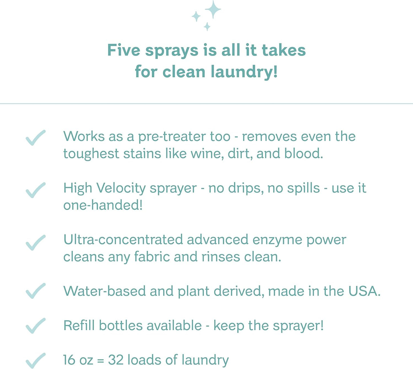 Clean Mama Laundry Detergent Spray & Pre-Treater - Natural Laundry Detergent Soap for Sensitive Skin - Eco-Friendly, HE Compatible - Clean Laundry Scent - 64+ Loads of Laundry, Starter + Refill, 16 oz