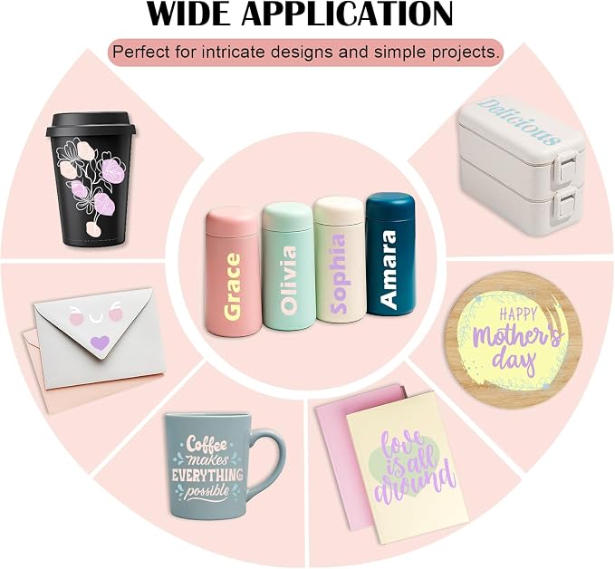 TECKWRAP 001 Matte Pastel Permanent Vinyl, 10 Boho Vinyl Adhesive Indoor &