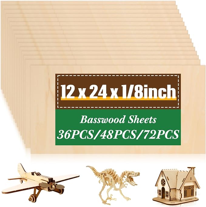 Riakrum Basswood Sheets Plywood Board Unfinished Wood Boards