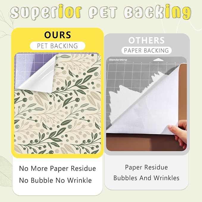 Sage Green Boho Permanent Adhesive Vinyl 12 Sheets 12'' x 10'' | Greenery Water