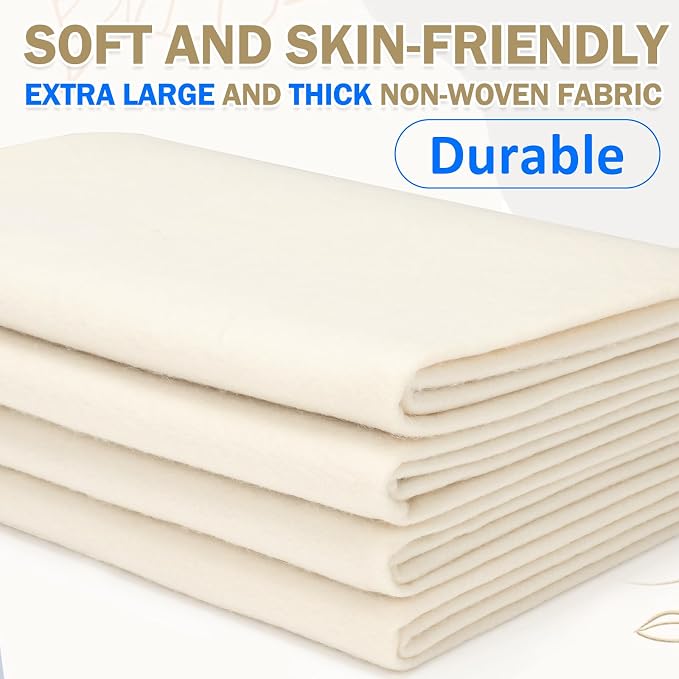 XSEINO Ivory Large Felt Fabric 108" X 36 ", 1.4 mm Thick Soft Felt Fabric Sheet