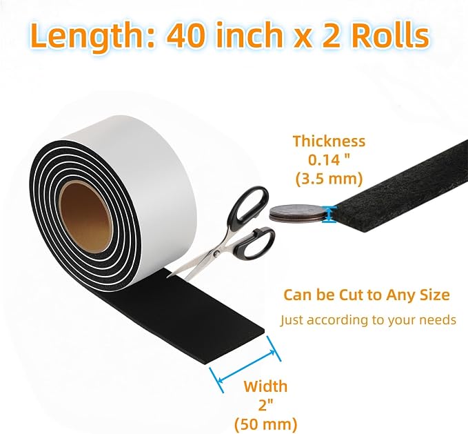 Felt Strips with Adhesive Backing – Furnigear Heavy Duty Cuttable Felt Tape