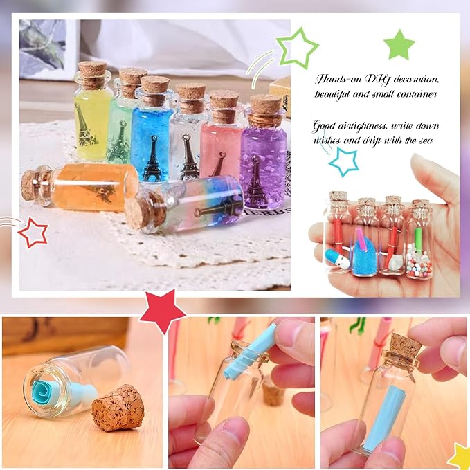 WFPLUS 60 Pcs 10ml Small Glass Bottles