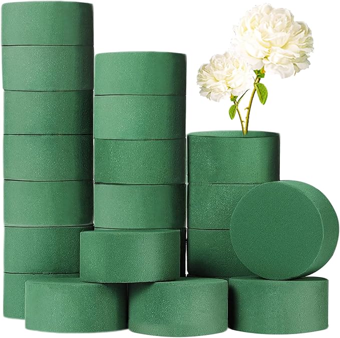 20 PCS Round Floral Foam, Wet Florist Floral Foam Block Flower Arrangement