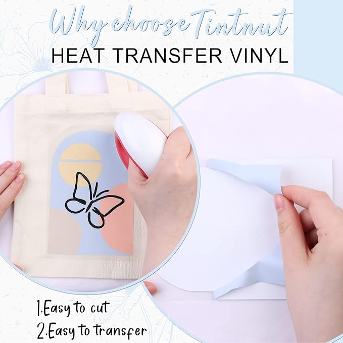 Tintnut Light Baby Blue Heat Transfer Vinyl, 10inx6ft Iron on Vinyl | Neutral