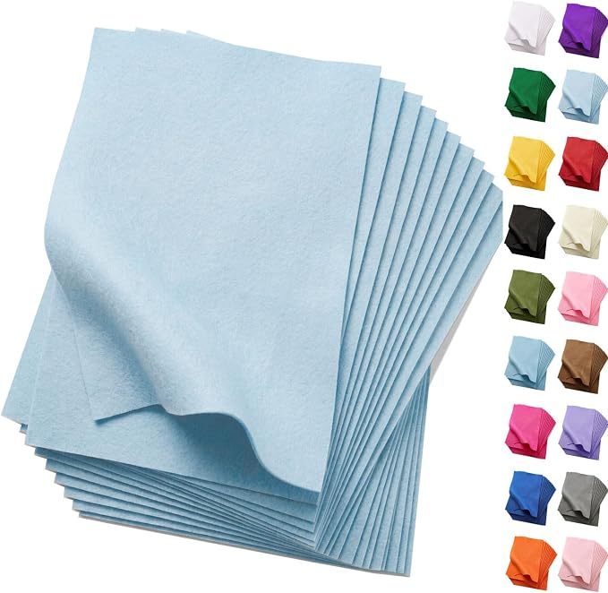 Soft Light Blue Felt Fabric Sheets