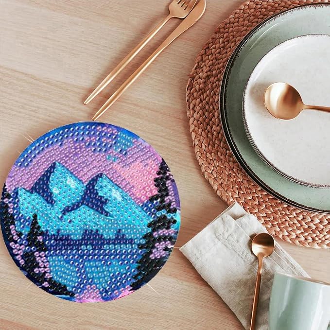 ijbnhd Sunsets Diamond Painting Coasters Kits, 4X4inch | Diamond Art Coasters