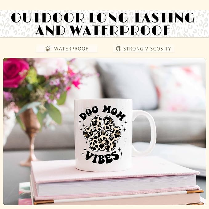 Tintnut Black White Leopard Permanent Vinyl 8 Sheets 12x10in Adhesive Vinyl |