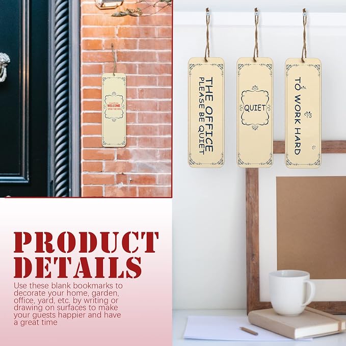 100 Sets 6 x 2 Inch Large Size Wooden Bookmarks