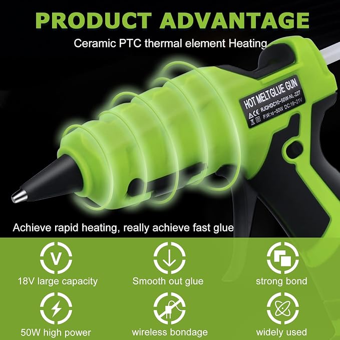 Cordless Hot Glue Gun for Black+Decker, Suitable for Black+Decker 20V MAX