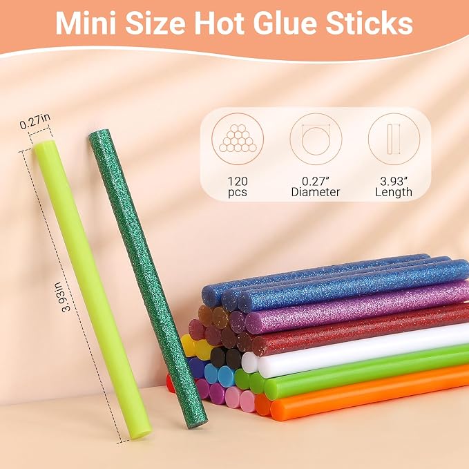 Gartful 120pcs Colored Glue Sticks