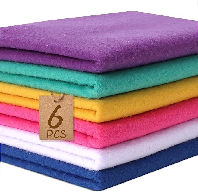 XSEINO 6 Rolls 12"x35" Large Felt Sheets, 1.4mm Thick Nonwoven Fabric