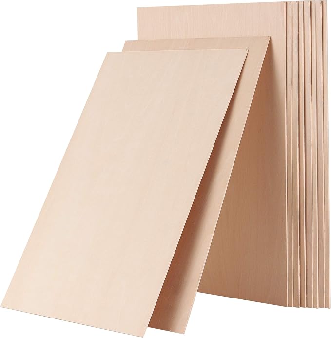 HAKZEON 10 Pack Basswood Sheets, 1.5mm Thin Natural Basswood Blanks
