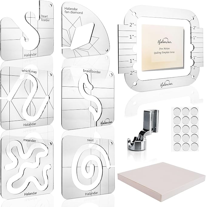6 Pcs Free Motion Quilting Template Series