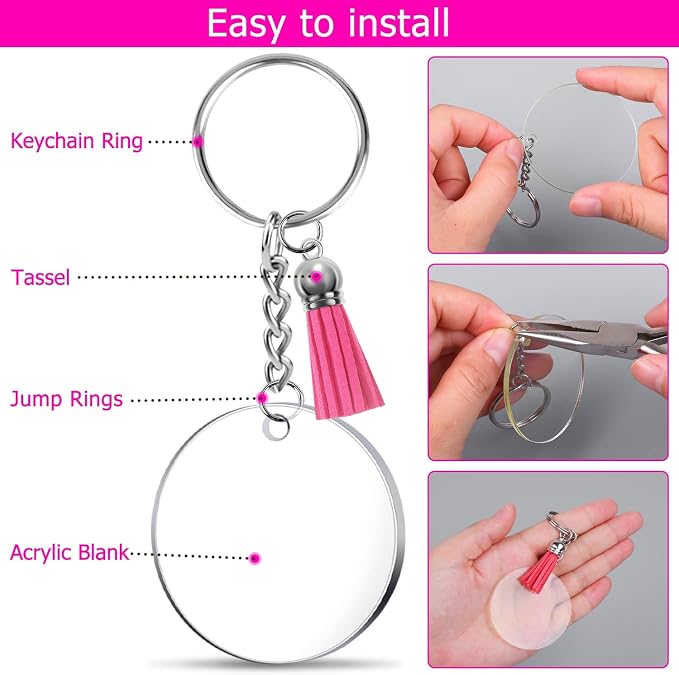Acrylic Blank Keychains, Shynek Clear Keychain Blanks